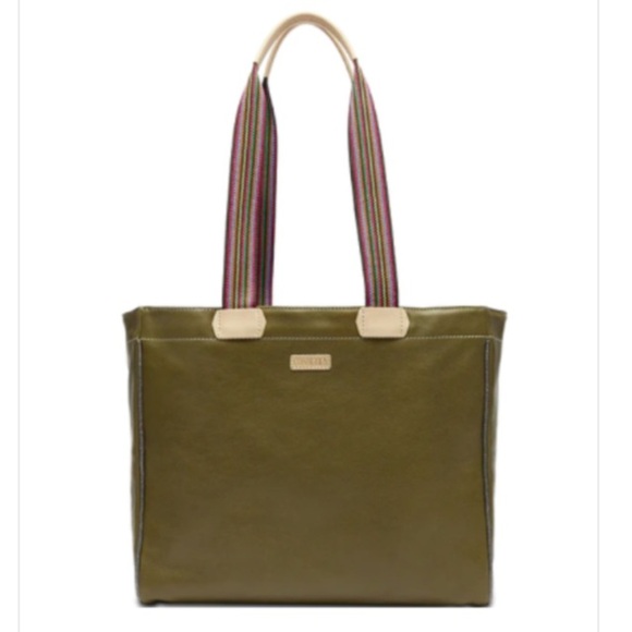Consuela Journey Ashley Leather Tote Olive Green - Main Image